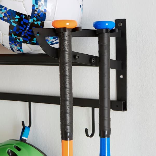 Matte Black Wall Mounted Garage Sport Organizer