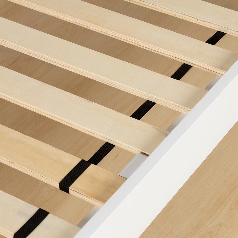 Minimalist Twin-Size Solid Wood Platform Bed in Pure White