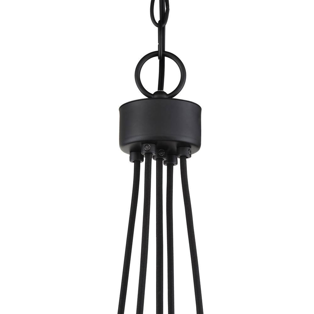 Flat Black Globe Cluster Pendant Light with Clear Glass Shades