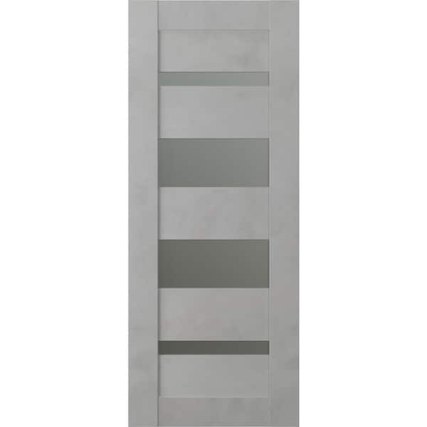 Belldinni Vona 07-01 36 in. x 80 in. Solid Core 4-Lite Frosted Glass Light Urban Wood Composite Interior Door Slab