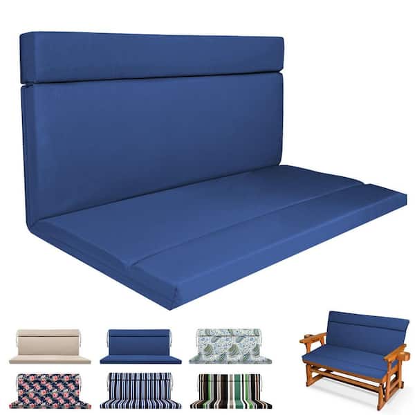 48″ x 44″ Outdoor Loveseat Cushion, Waterproof Patio Bench Replacement Cushions for Porch Swing Garden Chairs Blue