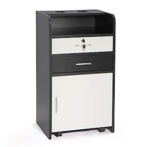 Black 3-Door Glass Storage Cabinet with Counter — etúHOME