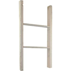 19 in. x 36 in. x 3 1/2 in. Barnwood Decor Collection Chalk Dust White Vintage Farmhouse 2-Rung Ladder