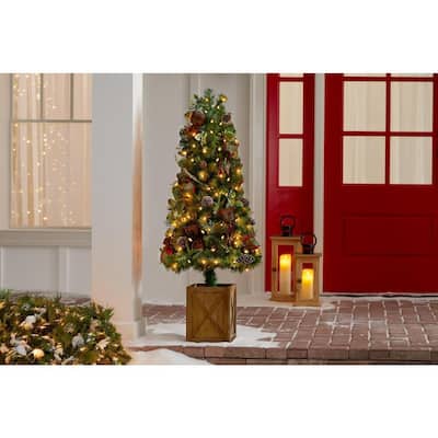 4 Ft Pre Lit Christmas Trees Artificial Christmas Trees The Home Depot