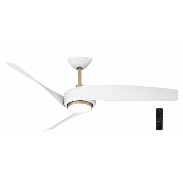 Hampton Bay Tudor 56 in. Integrated CCT LED Indoor Matte White Ceiling