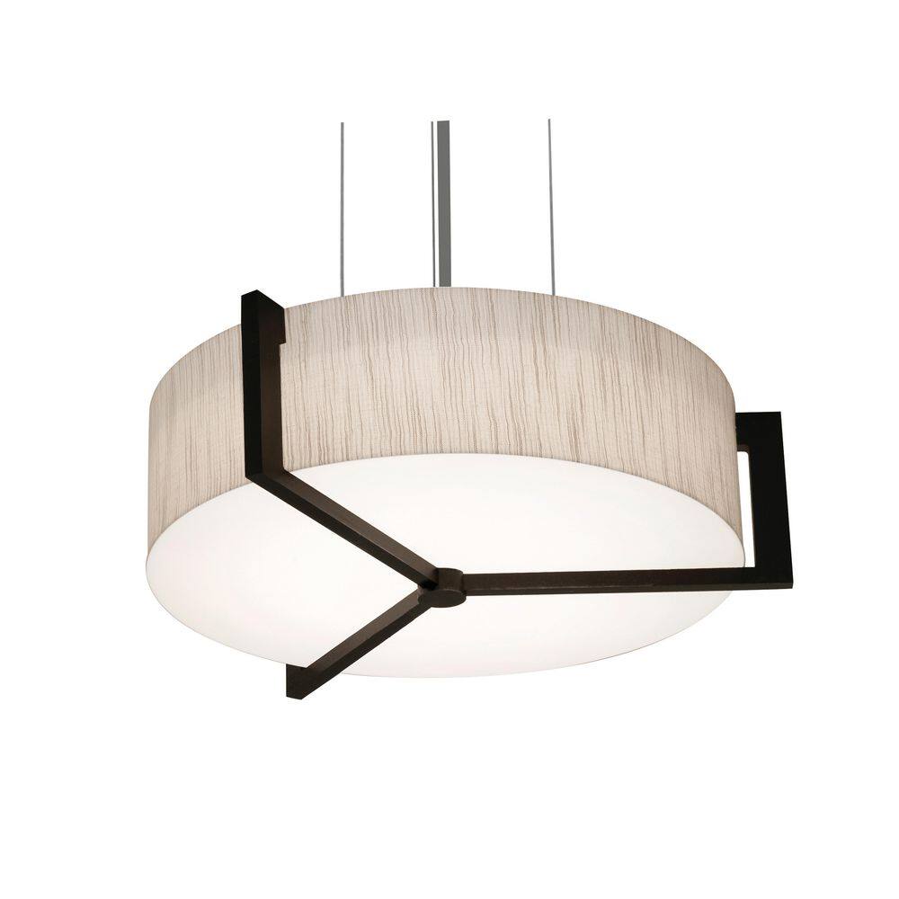 Apex 60-Watt 2-Light Satin Nickel, Espresso, Jute Shaded Pendant with Beige Lumafuse Shade price history on PriceWatchPro