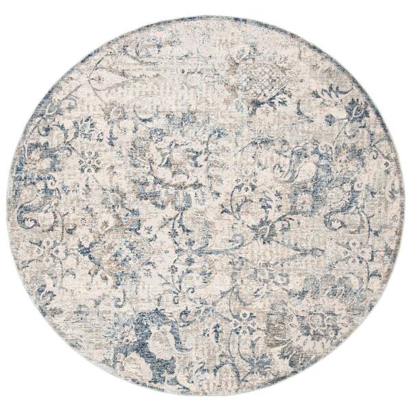 SAFAVIEH Moondust Beige/Ivory 6 ft. x 6 ft. Round Floral Area Rug