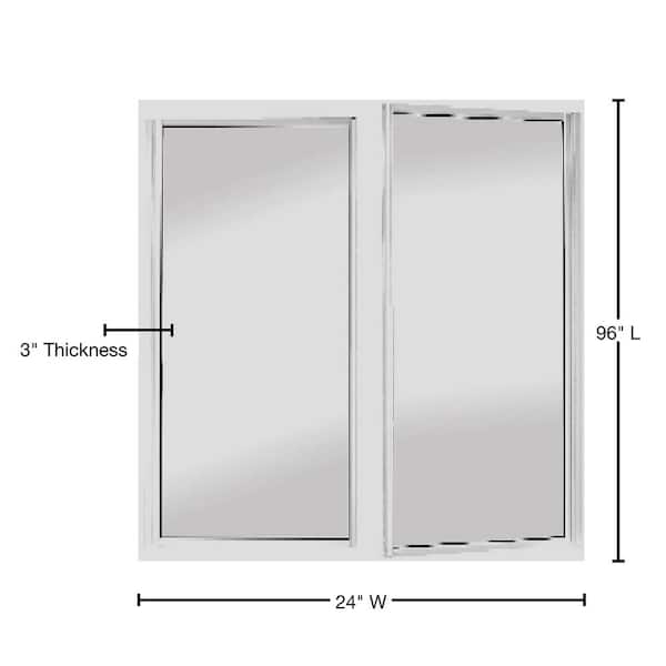 Mirror Aluminum Closet Sliding Door, 24 X 96 Sliding Closet Doors