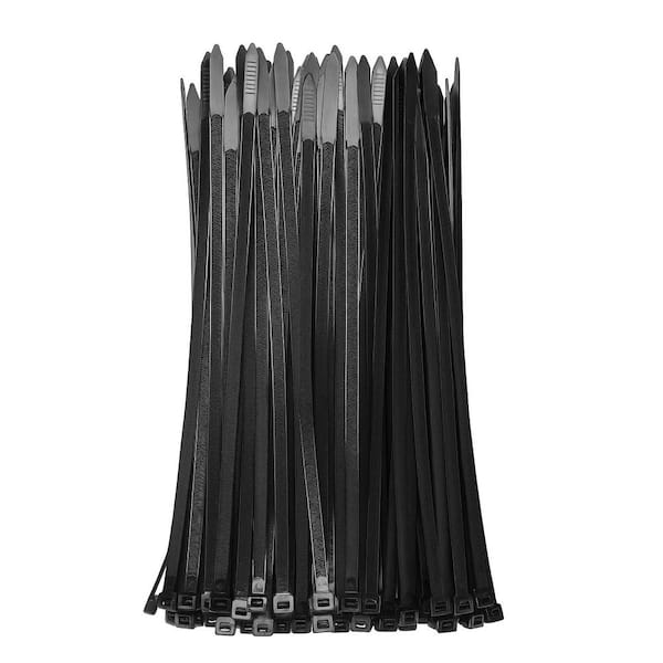 Heavy Duty Zip Ties 12 in. UV Resistant Nylon Cable Zip Tie Black 80-Pack with V-Shaped Toothed Design