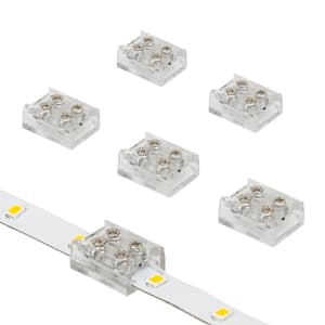 2-Pin White LED Strip Light Screw Splice Connectors Channel Connector (6-Pack)