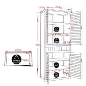 VEVOR Kitchen Pantry Cabinet 60 in. Tall Food Pantry Storage Cabinet with 3  Shelves(2 Adjustable) Freestanding Storage Cabinet MZDKCWJ12DX24DLQCV0 -  The Home Depot