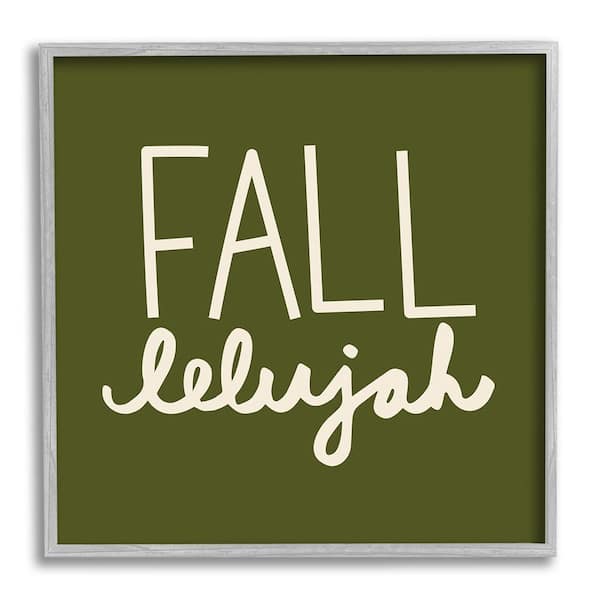 Stupell Industries Fall-Ellijah Autumn Phrase by Emily Dumas 1-Piece Framed Graphic Print Typography Poster Art Print 24 in. x 24 in.