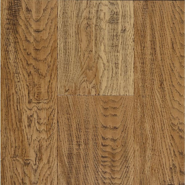 OptiWood Weathered Oak Oak 1/3 in. T x 7.5 in. W Waterproof Wire Brushed Engineered Hardwood Flooring (17.5 sqft/case)