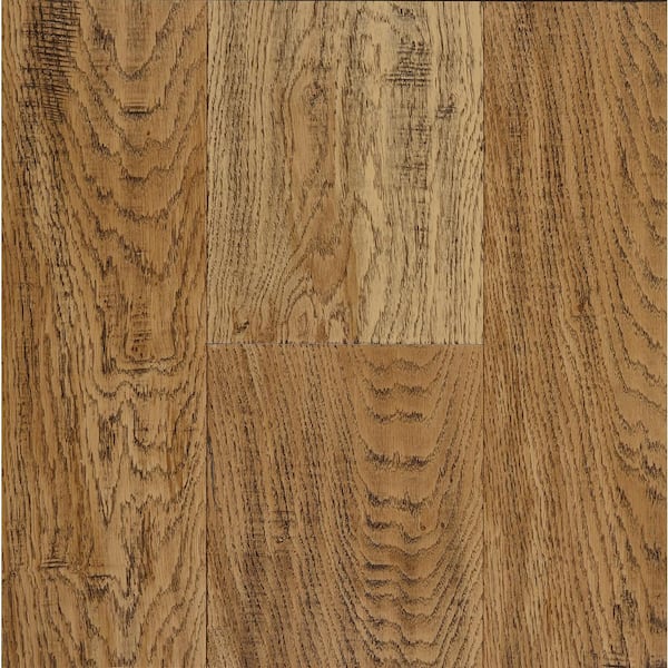 OptiWood Weathered Oak  1/3 in. T x 7.5 in. W Click Lock Wire Brushed Engineered Hardwood Flooring (17.5 sq.ft./case)