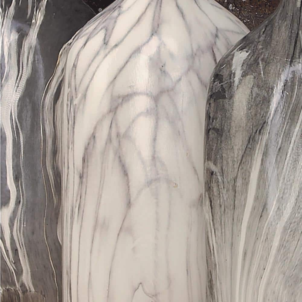 Gray Faux Marble Ceramic Decorative Vase Set, 6" x 3" x 13"