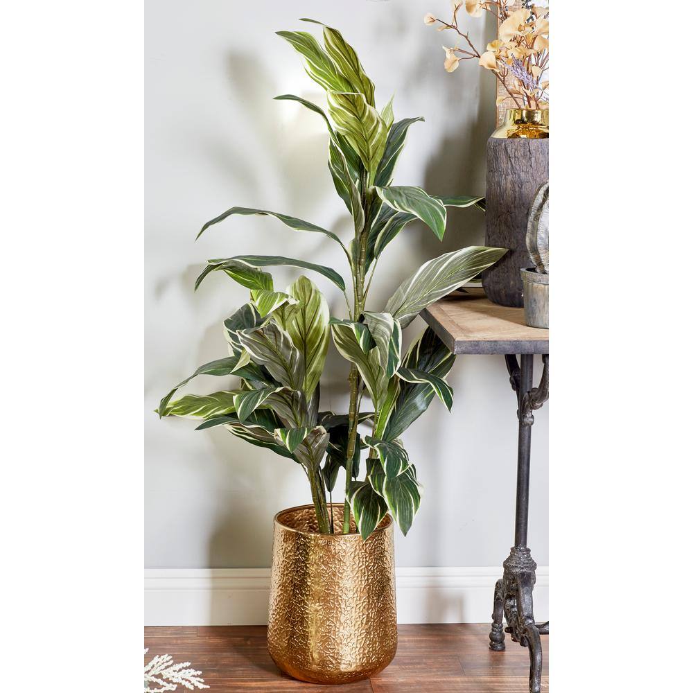 Gold Hammered Aluminum Indoor Outdoor Planter Set of 3