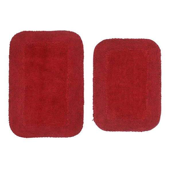 Home Weavers Inc Radiant Collection 21 in. x 34 in. Red Cotton Bath Rug
