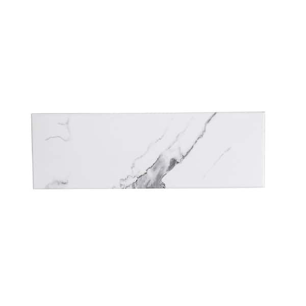Jeffrey Court Spring Park White 4 in. x 12 in. Matte Porcelain