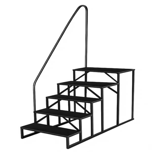 Hot Tub Steps Outdoor, 5-Step with Handrail, Heavy-Duty 440 lbs Capacity Multi-Use Access Ladders for Above Ground Pool
