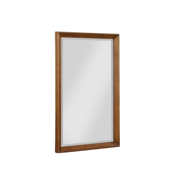 Dorel Living Jalila 24 in. W x 38 in. H Framed Rectangular Beveled Edge Bathroom Vanity Mirror in Chocolate