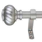 Twist Knob 36 in. - 72 in. Adjustable Curtain Rod 1 in. in Antique Silver with Finial