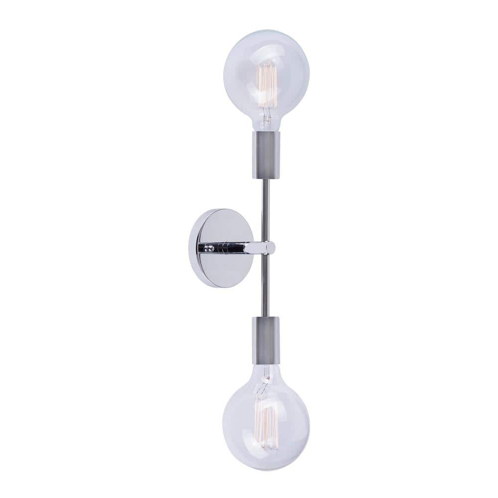 Chrome Dimmable Vanity Sconce with Rotating Arms