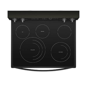 6.4 cu. ft. 5 Burner Element Smart Electric Range with Air Fry With Connection in Fingerprint Resistant Black Stainless
