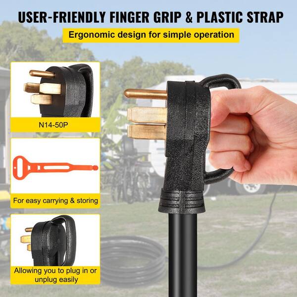 15ft. 50 Amp Generator Extension Cord STW 6/3 + 8/1 Generator Cord N14-50P & SS2-50R & CS6364 Twist Lock Connectors