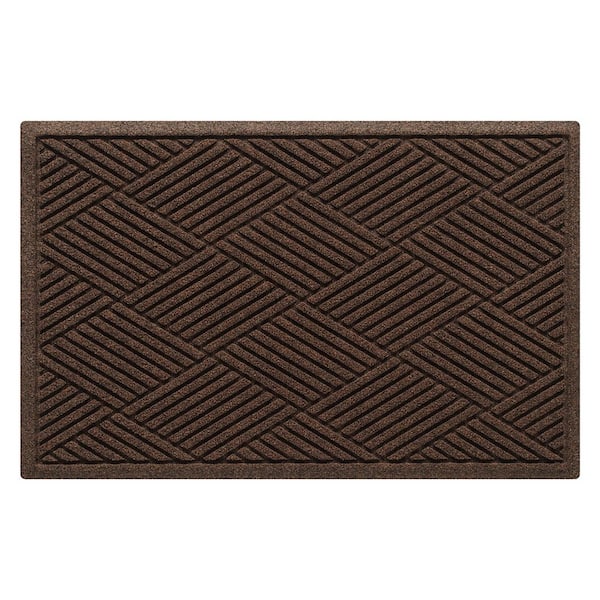 Bungalow Flooring Waterhog Diamonds 23 in. x 35 in. PET Polyester Indoor Outdoor Door Mat Dark Brown
