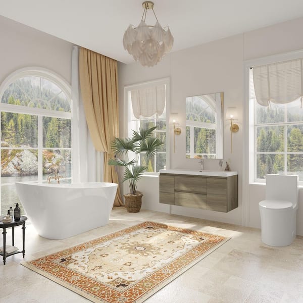 Aionor 48 in. W Single Sink Floating Bath Vanity in Ash Grey with