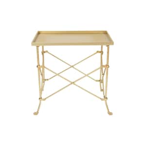 20 in. Gold Rectangle Metal Table