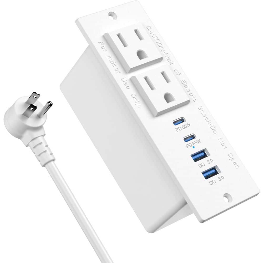 6 ft Cord 2-Outlet 2 USB-A Ports 2 USB-C Ports Surge Protector with 65W Fast Charging Surface Mount Recessed price history on PriceWatchPro