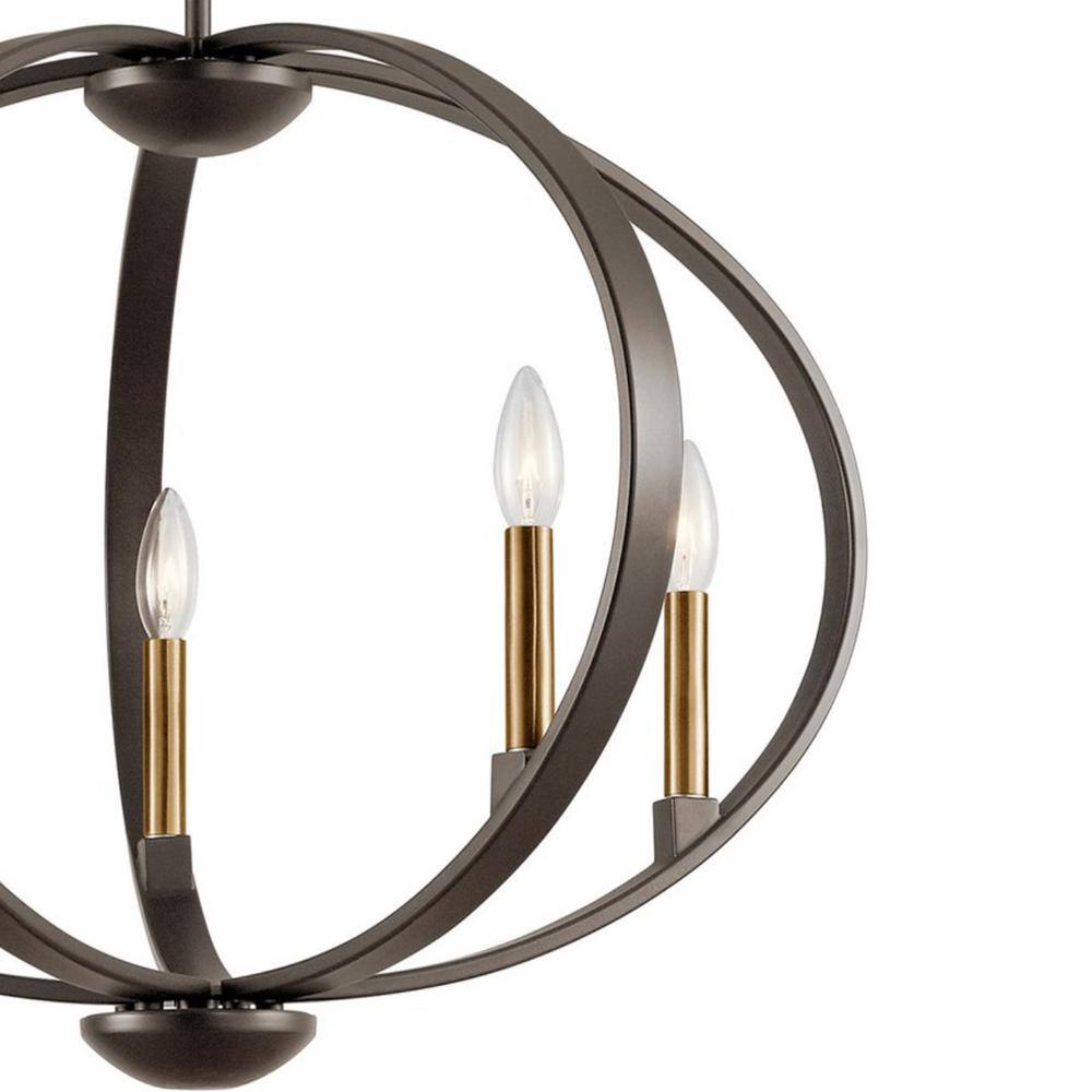 Elata 27" Pewter and Bronze 5-Light Orb Chandelier
