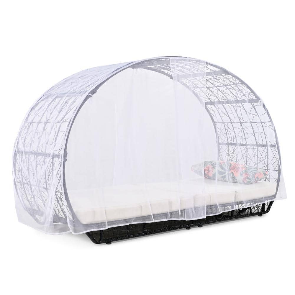 Wicker Outdoor Day Bed chair with adjustable backrest sunbed with colorful 