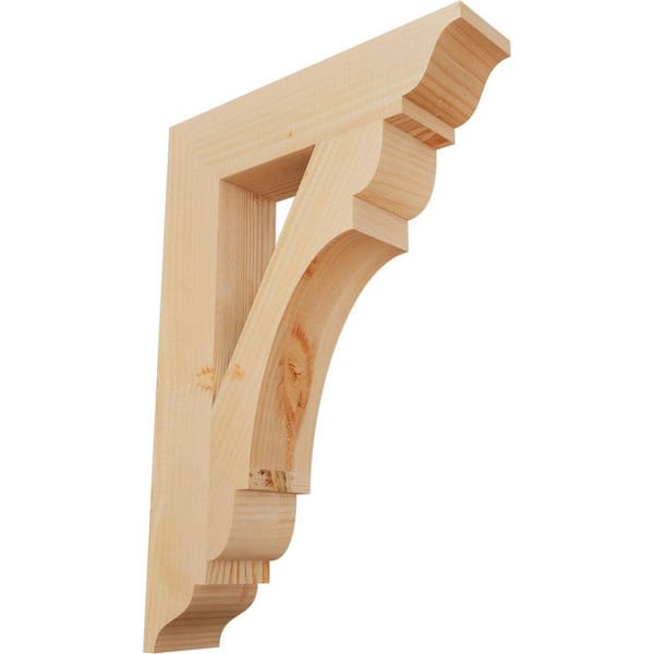 Ekena Millwork 3.5 in. x 26 in. x 18 in. Douglas Fir Olympic Traditional Smooth Bracket