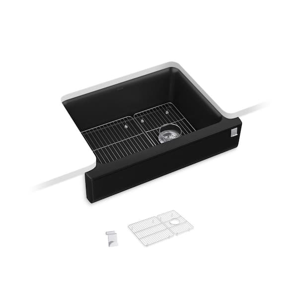 KOHLER Cairn Matte Black Granite Composite 29.75 in. Single Bowl Undermount Kitchen Sink