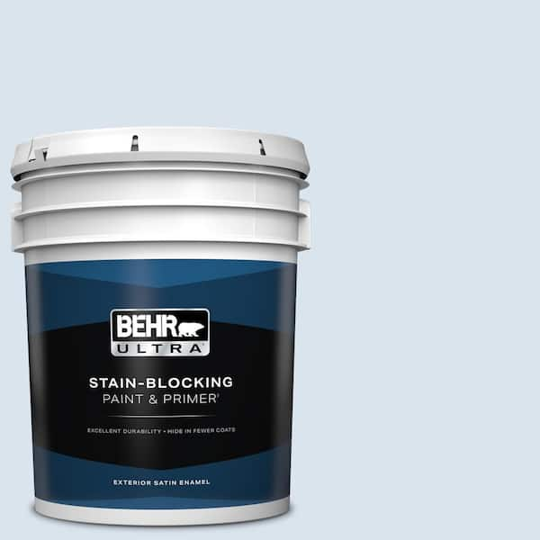 BEHR ULTRA 5 gal. #590C-2 Ocean Air Satin Enamel Exterior Paint & Primer