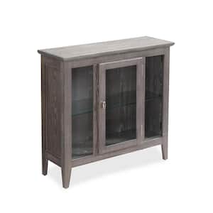 Favorite Finds Gray Painted Entryway Curio Cabinet with Interior Light