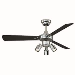 Cyrus 42 in. Indoor Industrial Chrome Ceiling Fan with LED Light Kit