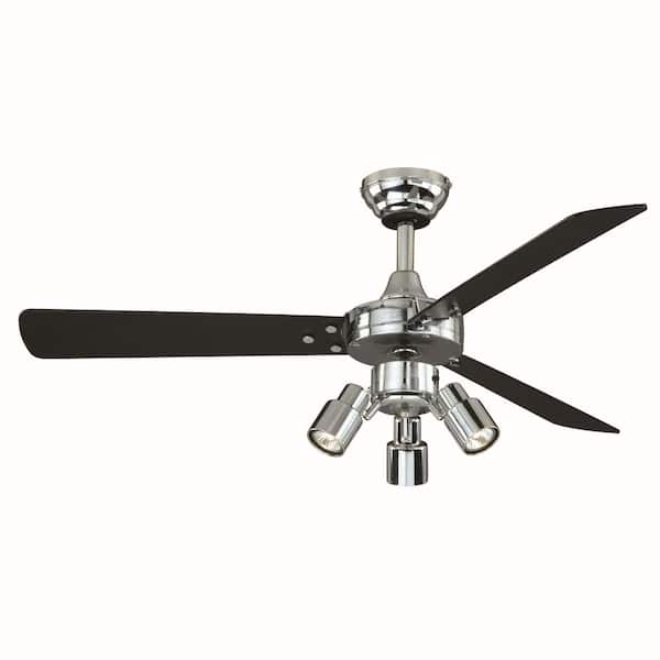 VAXCEL Cyrus 42 in. Indoor Industrial Chrome Ceiling Fan with LED Light Kit