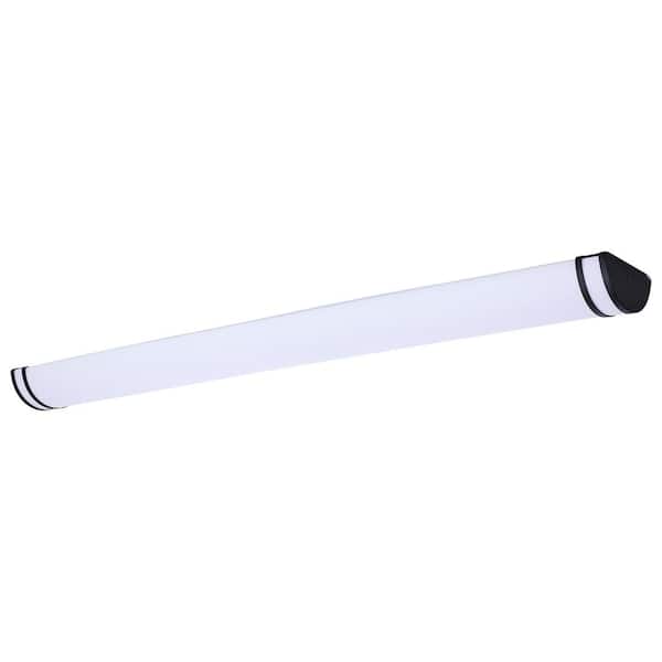 Glamour 49 in. 1-Light Black Selectable CCT Integrated LED Vanity Light with White Acrylic Lens
