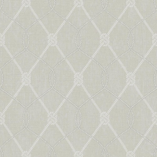 Chesapeake Tradewinds Grey Trellis Paper Strippable Roll (Covers 56.4 sq. ft.)