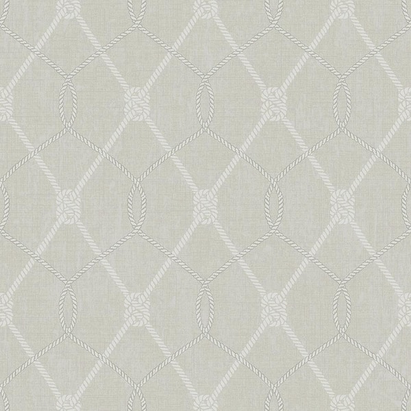 Chesapeake Tradewinds Grey Trellis Grey Wallpaper Sample