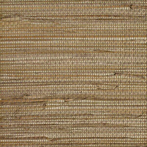 The Wallpaper Company 72 sq. ft. Brown Grasscloth Wallpaper-DISCONTINUED