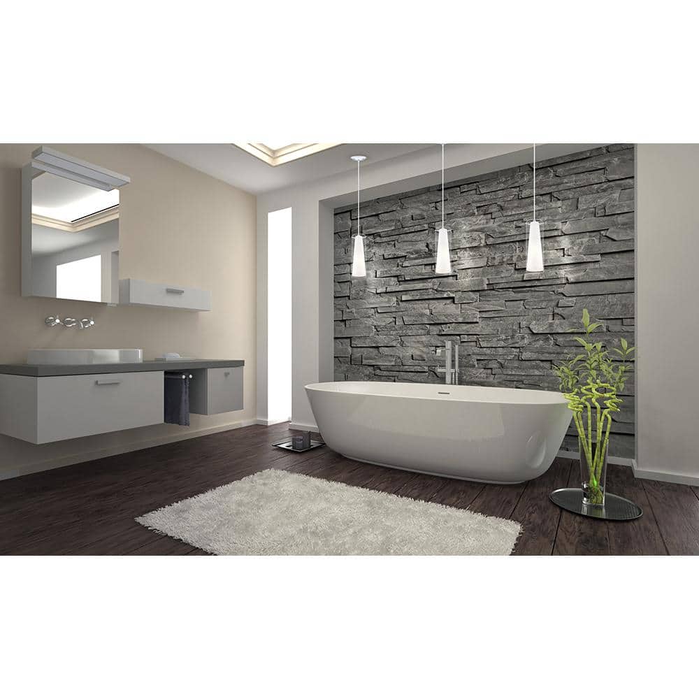 Pinto Chrome Finish Mini Pendant with Clear White Glass
