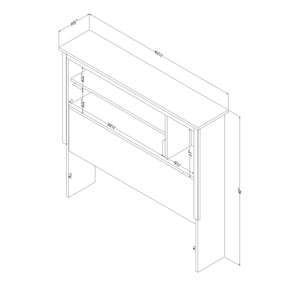 Twin Nordik Oak Wood Headboard with Storage