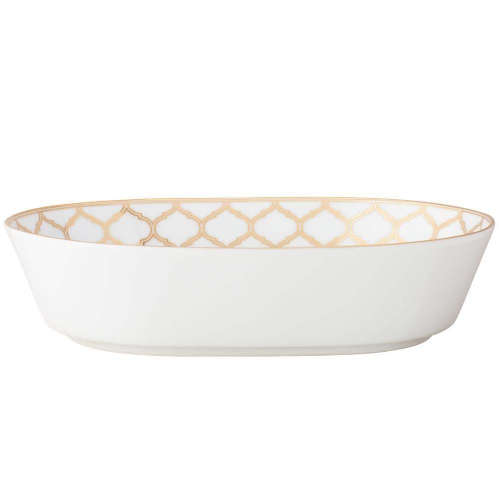 Noritake Eternal Palace Gold 9.75 in. x 7 in., 32 fl. Oz. (Gold) Porcelain Serving Bowl