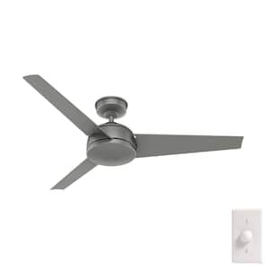 Trimaran 52 in. Indoor/Outdoor Matte Silver Ceiling Fan with Wall Switch For Patios or Bedrooms