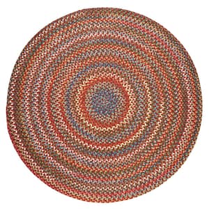 Bouquet Tawny Port 6 ft. x 6 ft. Round Indoor/Outdoor Braided Area Rug