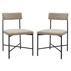 Archer Light Gray/Black 17 in. Iron Dining Chair (Set of 2)